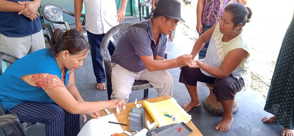 Health workers are seen collecting samples as part of Anti-Dengue Month activities in Dimapur district. (Photo Courtesy: NVBDCP Dimapur)